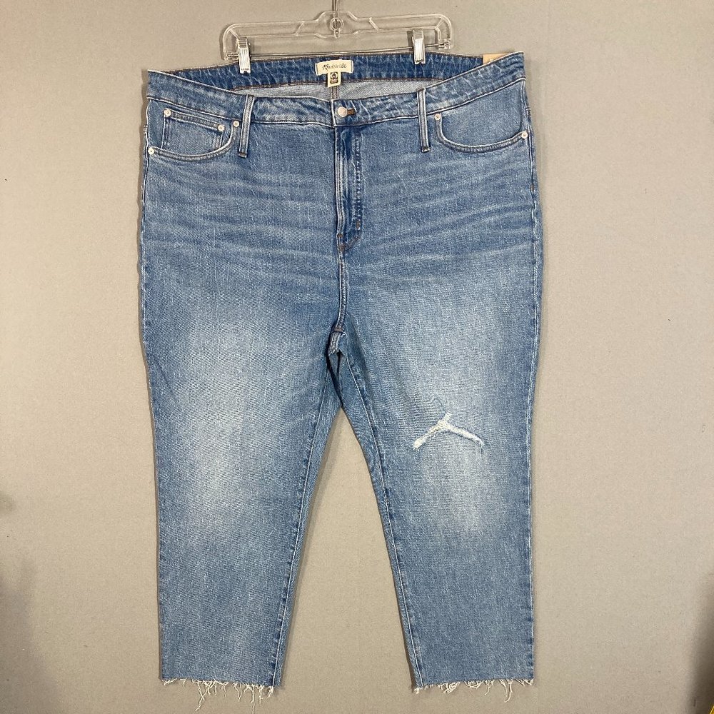 Madewell 37P The Plus Perfect Vintage Jean Blue Rosabelle Raw Hem NEW NWT